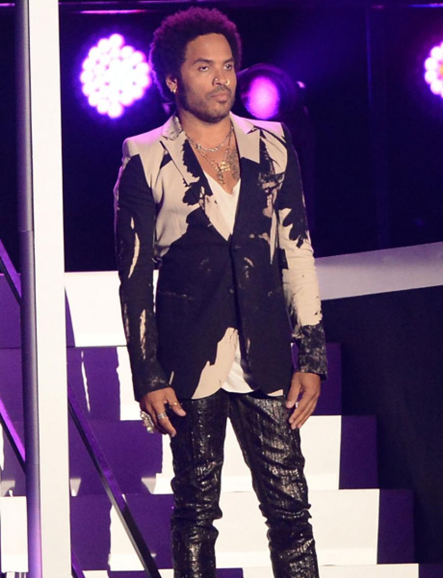 Wen haben wir denn da? Auf der Bühne wirkte Sexsymbol Lenny Kravitz noch etwas müde ...
