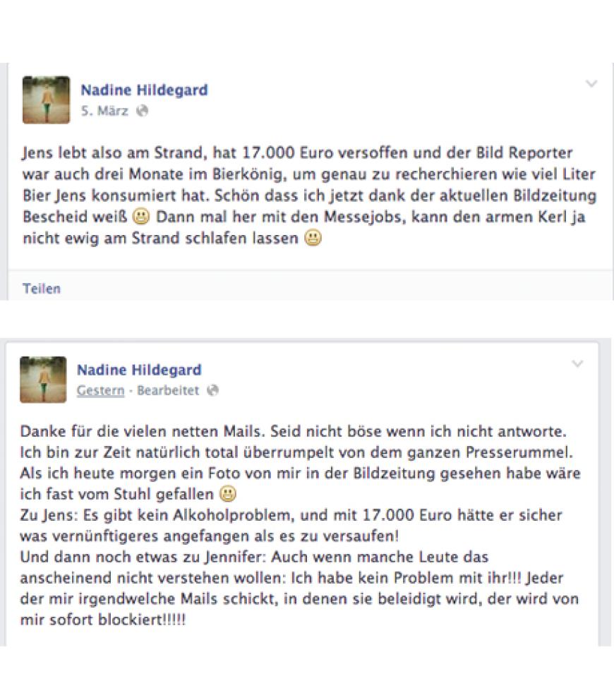 Jens' Verlobte Nadine äußert sich zu fiesen Gerüchten über Alkohol- und Schuldenproblemen