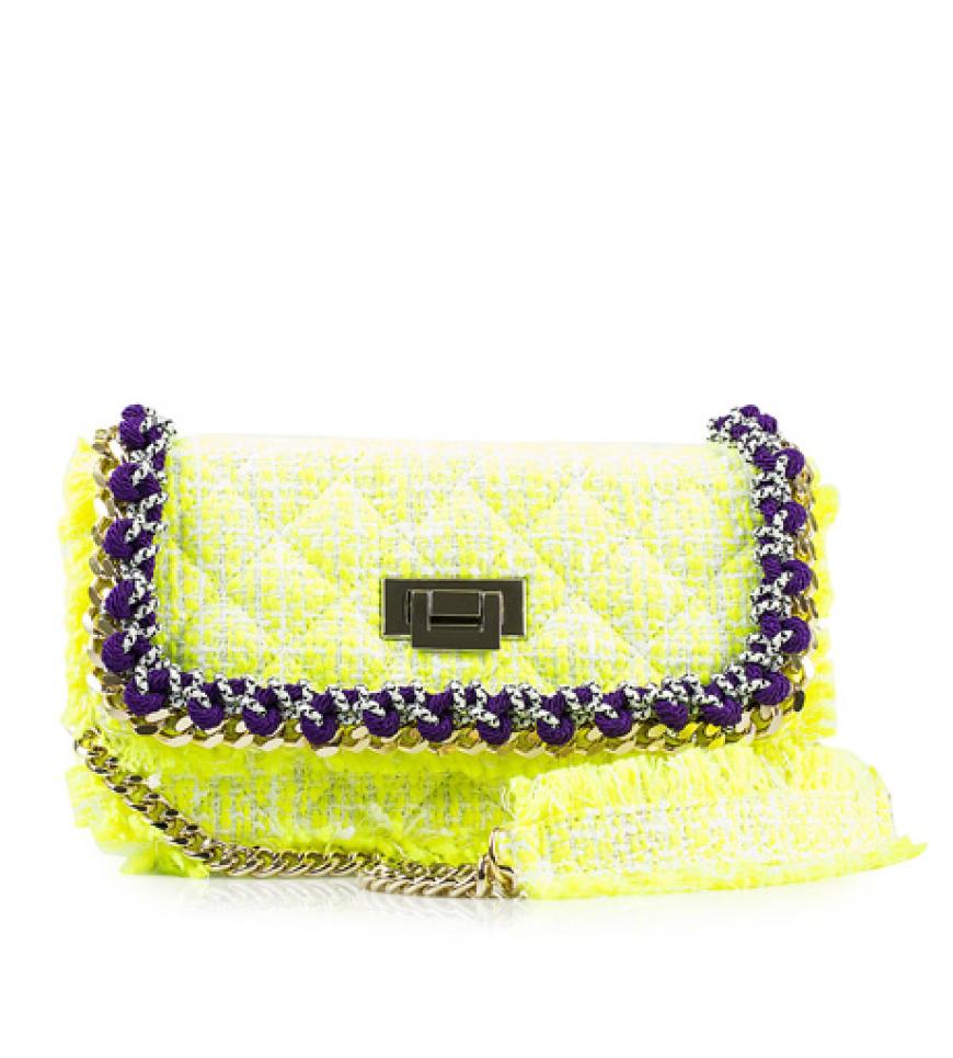 Sonnenstrahl to-go: Neongelbe Schultertasche von MSGM über nelly.de, ca. 620 Euro
