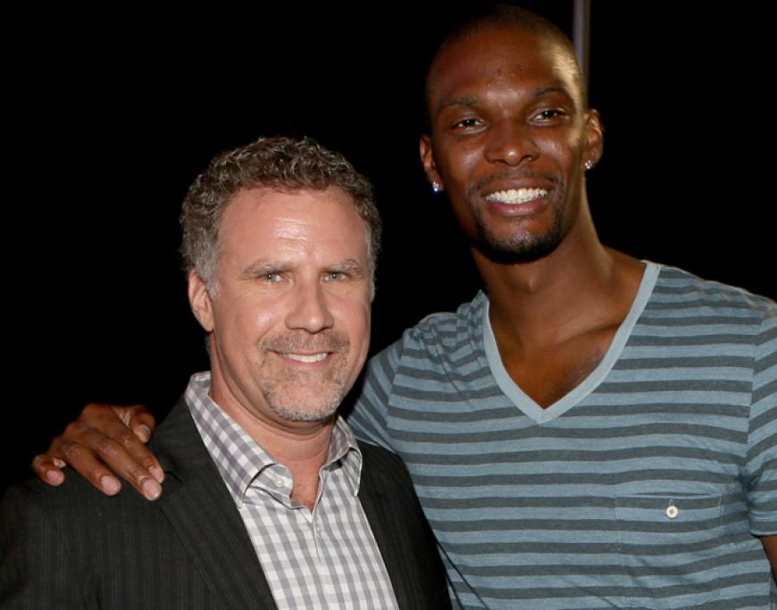 Hollywood-Star Will Ferrell grinste mit Chris Bosh um die Wette