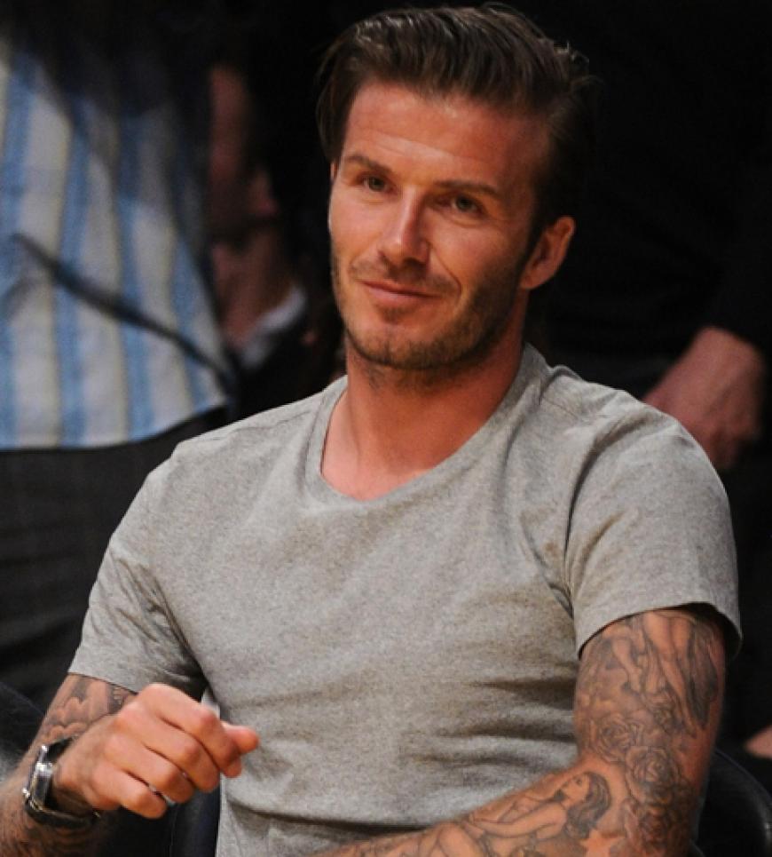 Gewohntes Bild: David Beckham in der ersten Reihe am Spielfeldrand