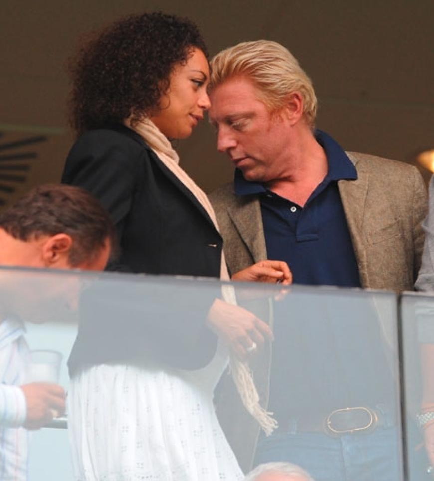 Zu Beginn des Spiels ließen es der Ex-Tennisprofi und die schwangere Lilly noch ruhig angehen