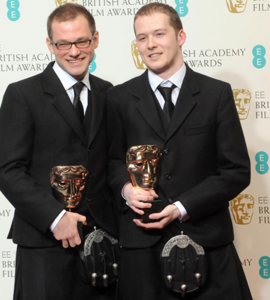 Zwei glückliche Preisträger: Will Anderson posierte mit Ainslie Henderson gewannen für ihren Kurz-Animationsfilm