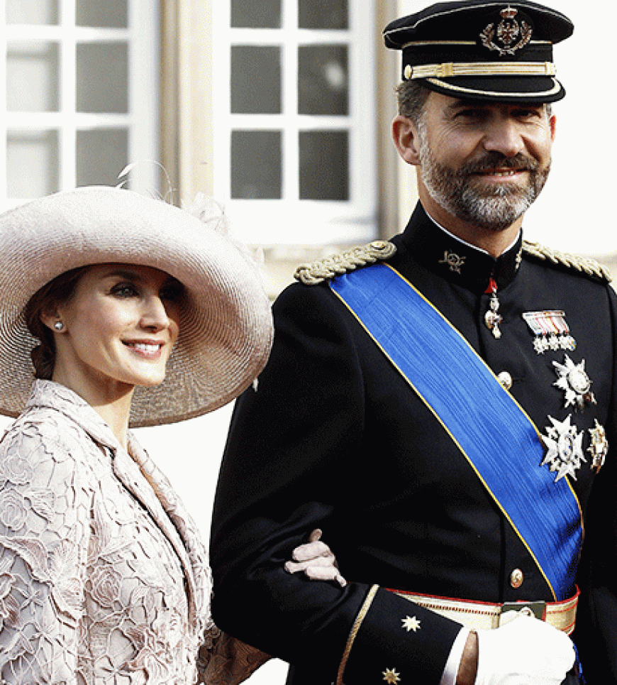 Auch´ Kronprinz Felipe von Spanien und seine Frau Prinzessin Letizia feierten mit dem Paar