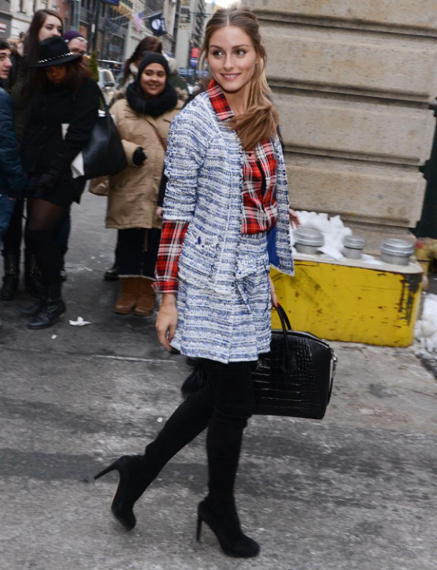 London Fashion Week Herbst/Winter 2014: Olivia Palermo ist der Hingucker. Zwar nicht auf dem Catwalk, dafür aber abseits