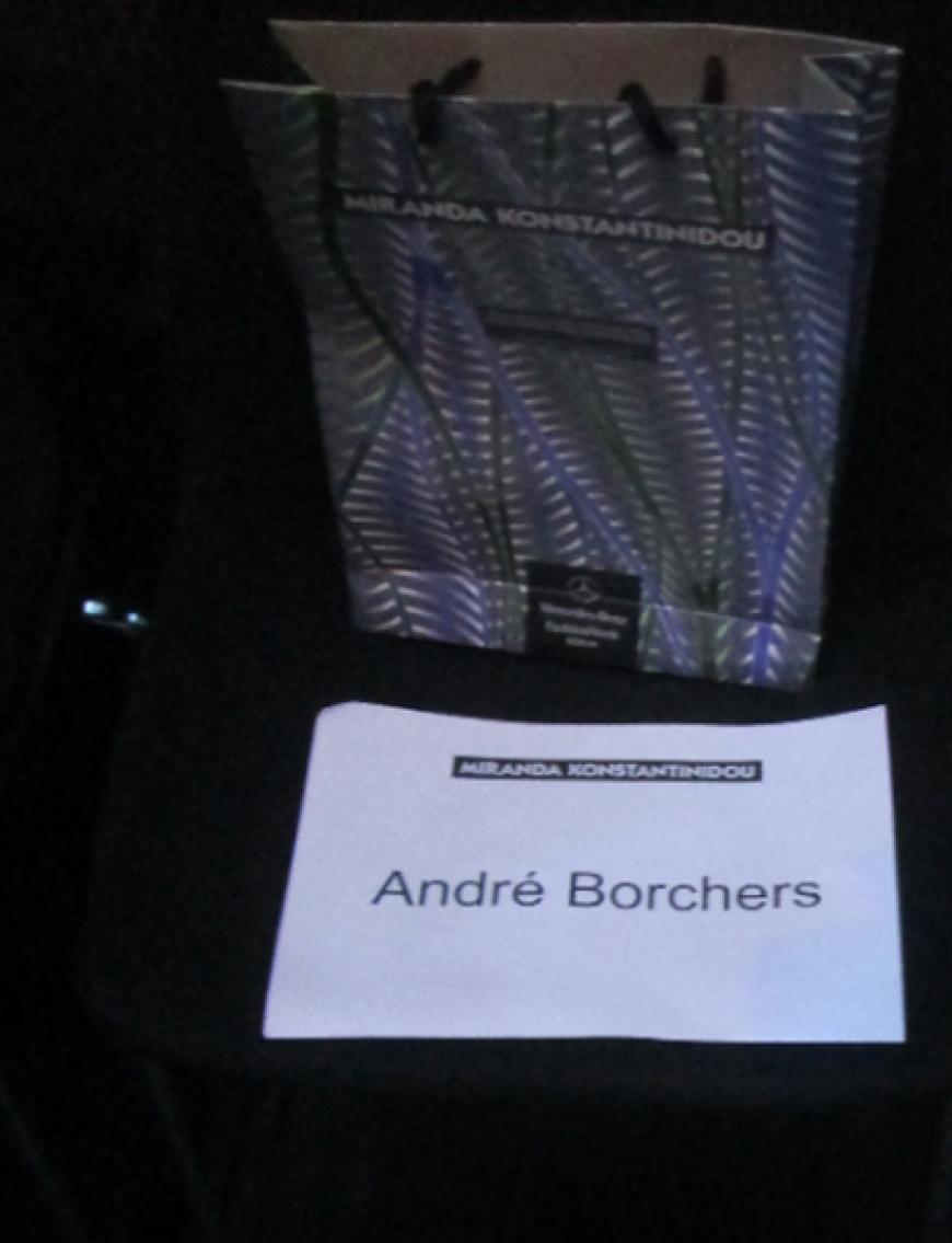 Hier mein Platz bei der Show von Miranda Konstandinidou