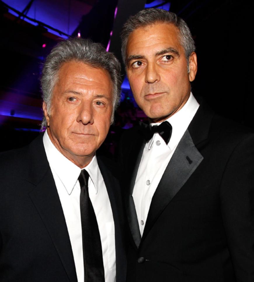 Nach der Show: Dustin Hoffman gratulierte George Clooney zum Preis