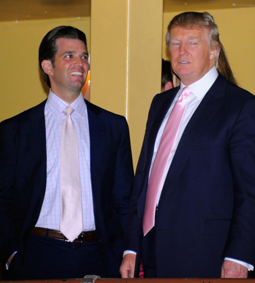 Prominente Gäste: Donald Trump Jr und sein berühmter Vater Donald Trump