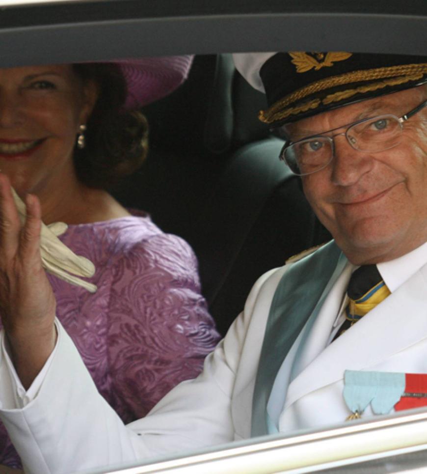 Hatten Spaß bei der Fahrt zur Trauung: Königin Silvia und König Karl Gustv von Schweden