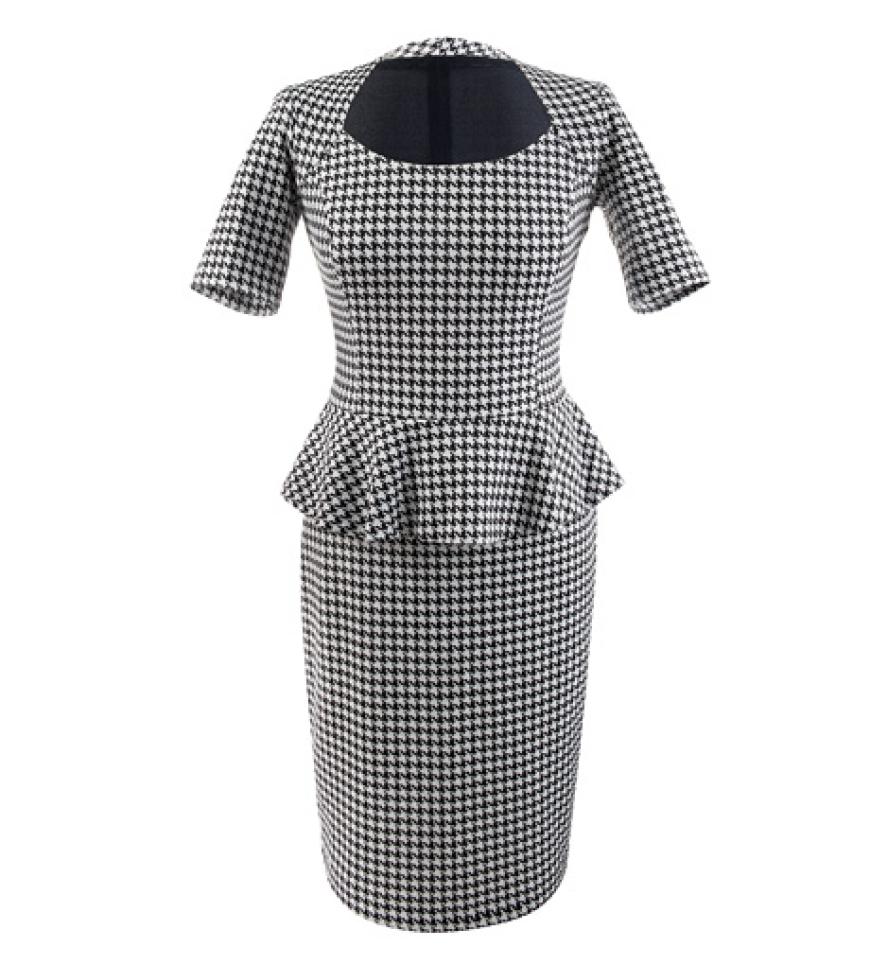 50ies-Flair! Figur betontes Kleid mit Hahnentritt-Muster von Orsay, ca. 40 Euro