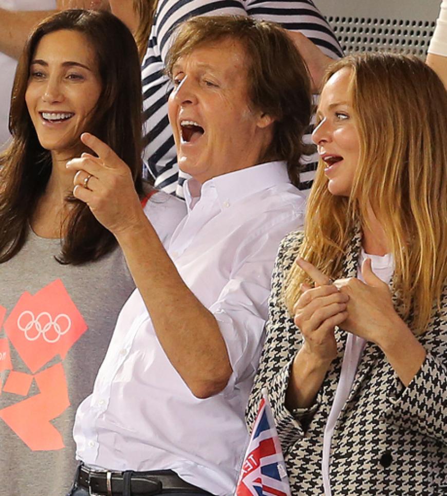 Diese drei fieberten ordentlich mit: Ex-Beattle Sir Paul McCartney, seine Frau Nancy Shevell (links) und seine Tochter,Modedesignerin Stella McCartney