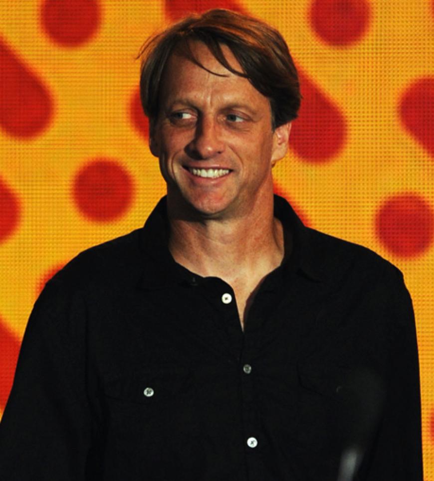 Cool: Profi-Skater Tony Hawk darf auch auf die Bühne