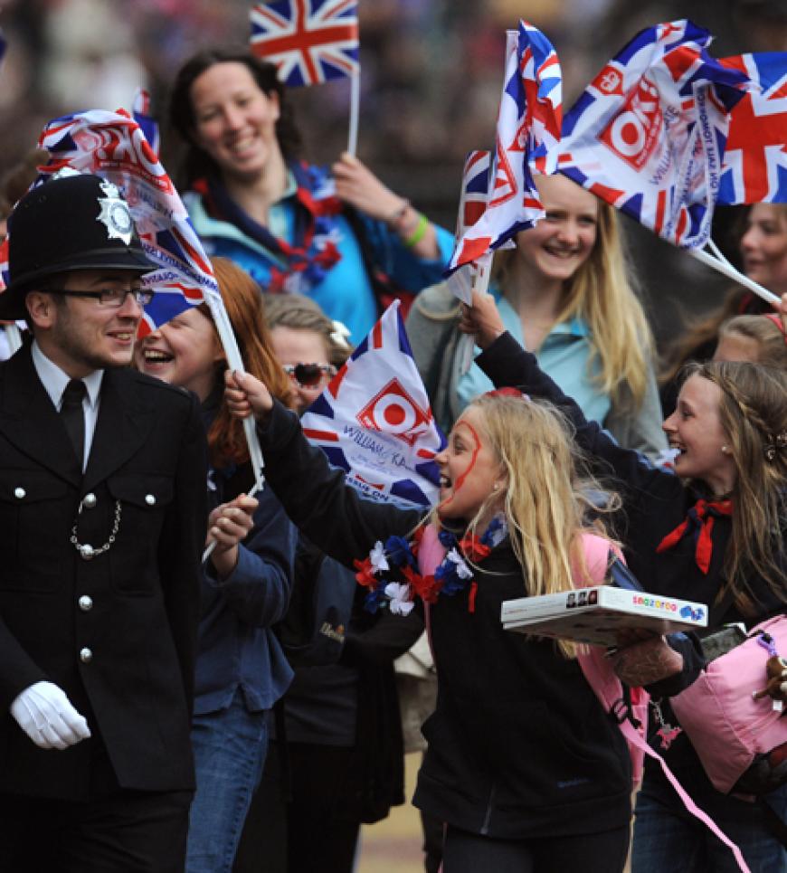 Überall wehen Union Jack-Flaggen