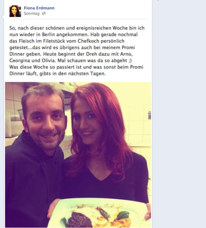 Via Facebook hält Fiona ihre Fans auf dem Laufenden