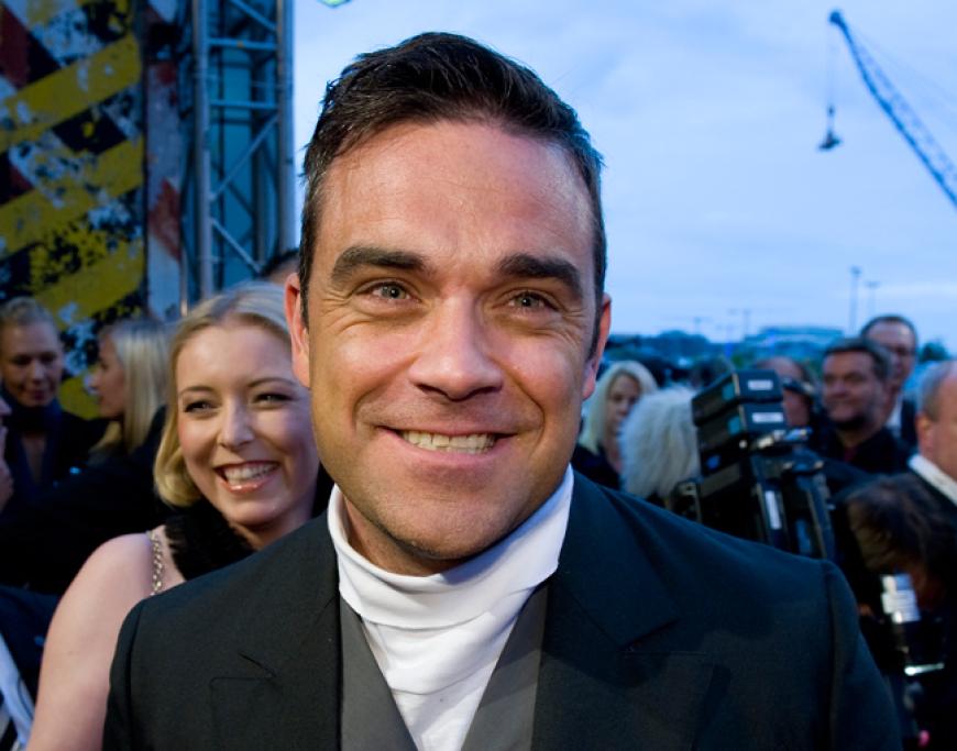 Robbie Williams strahlte wie ein Honigkuchenpferd´
