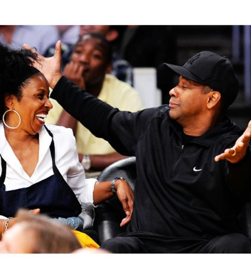 Denzel Washington und seine Frau Pauletta Washington sind große Lakers Fans