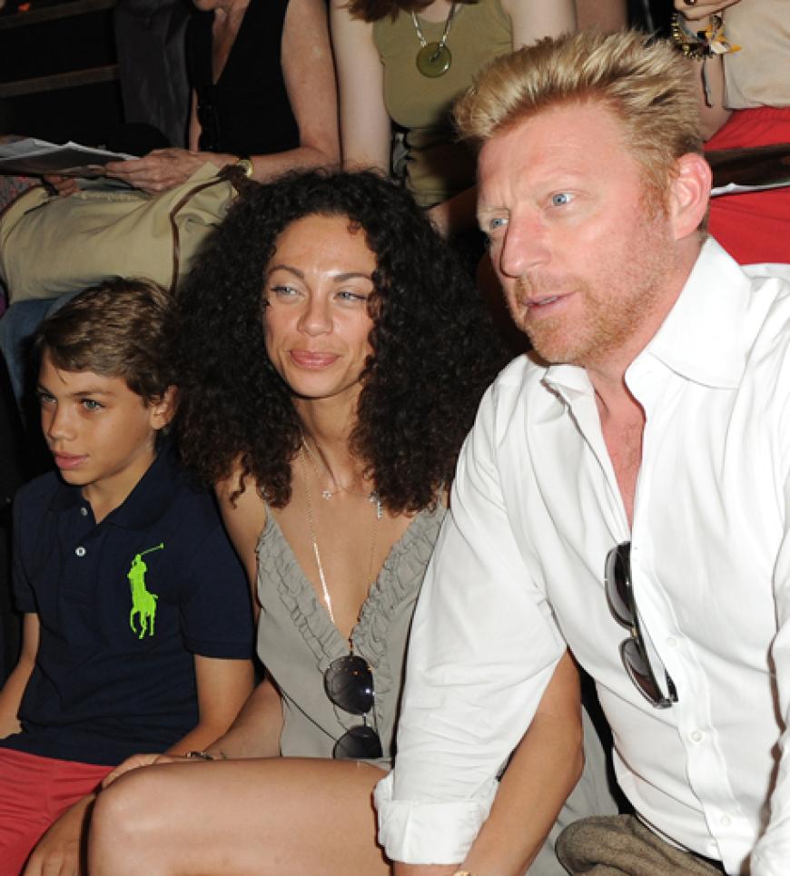 ... Papa Boris kam mit Ehefrau Lilly und Sohn Elias