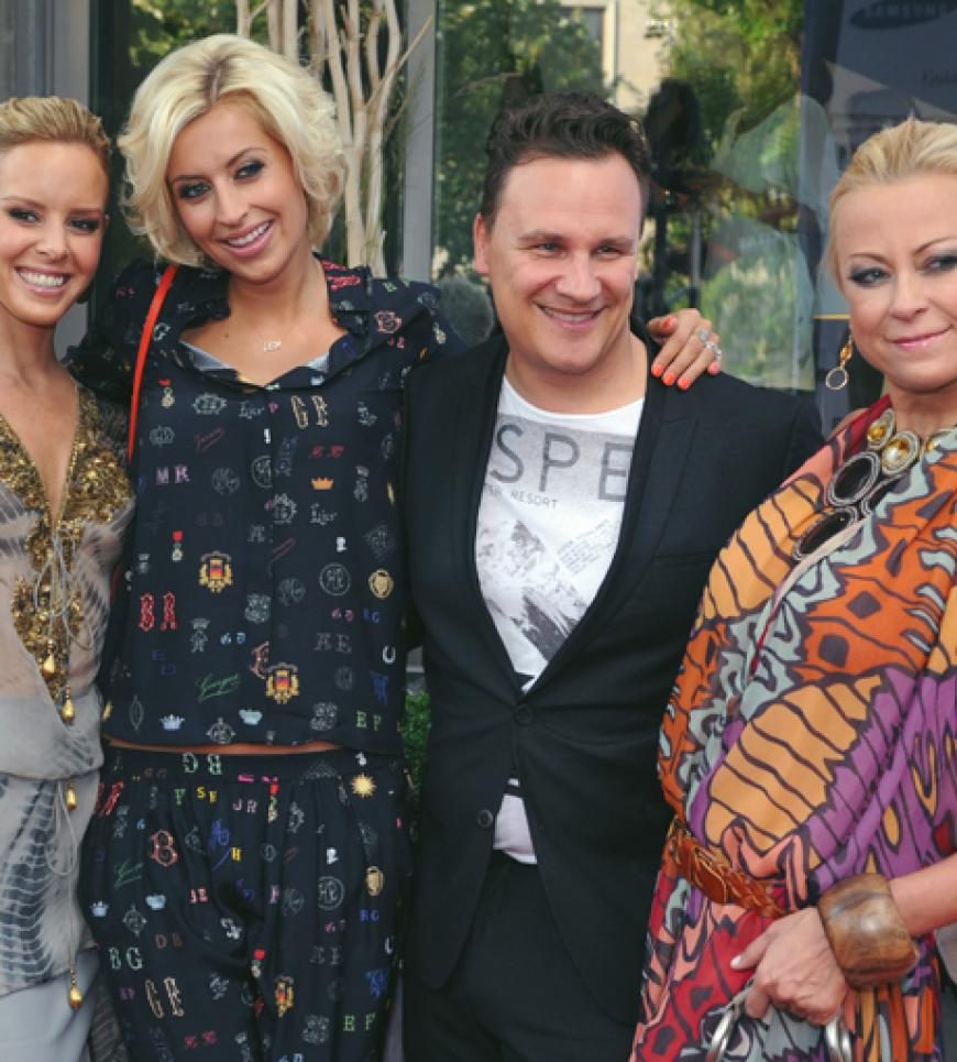 Immer schön lächeln: Isabelle Edvardsson, VerenaKerth, Designer Guido Maria Kretschmer und Jenny Elvers-Elbertzhagen