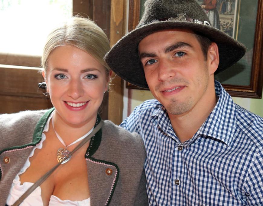 Philipp Lahm mit seiner Frau Claudia