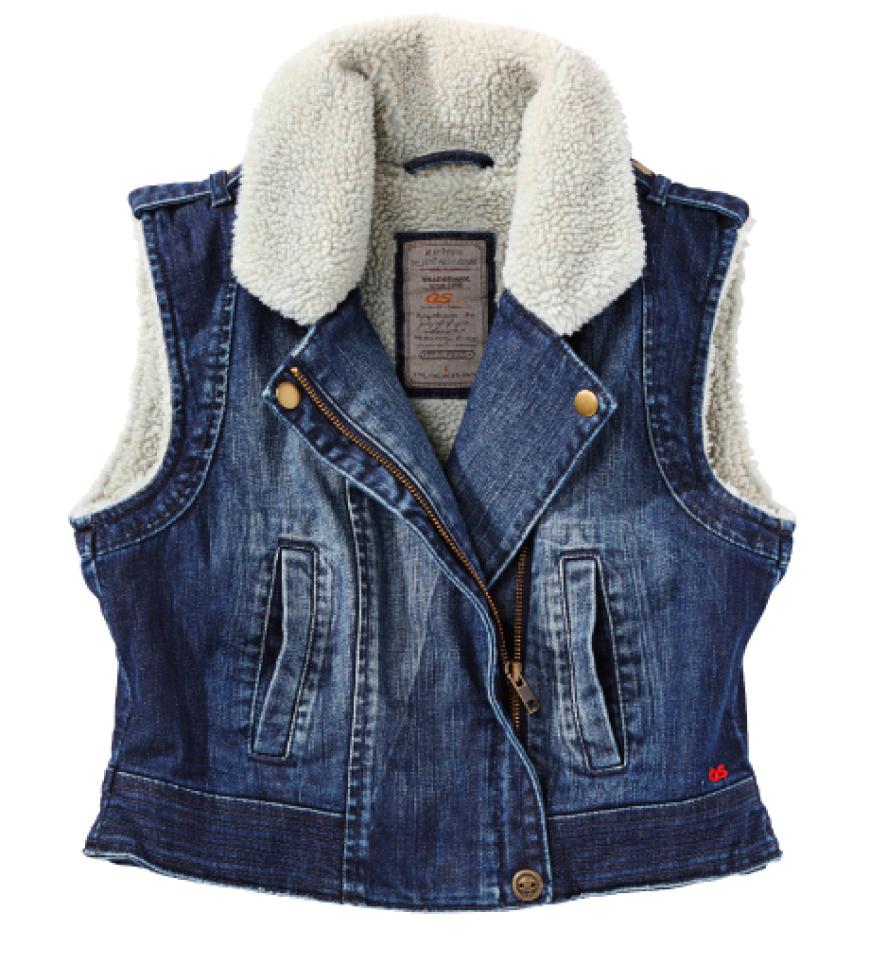 Wärmende Jeansweste mit Teddyfell-Futter, ca. 80 Euro