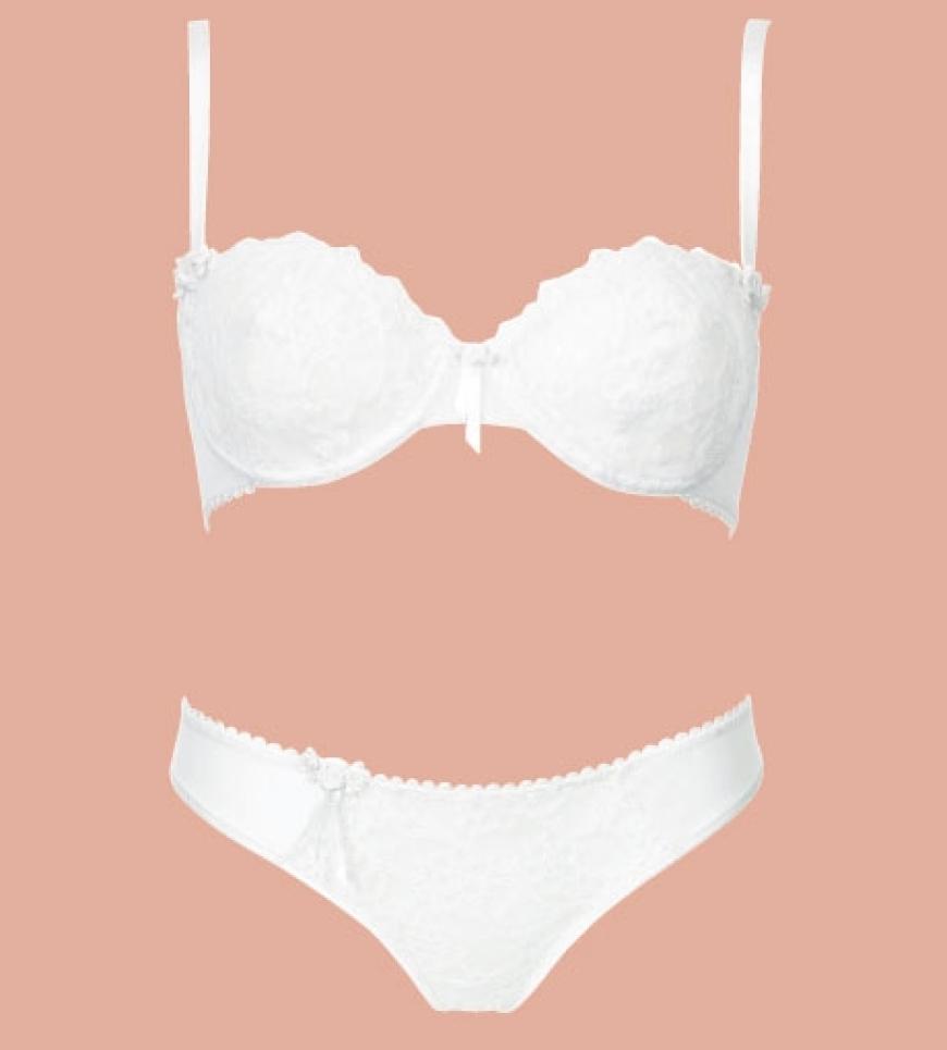 Kleine Rosenverzierungen von Passionata, BH ca. 40 Euro, Slip ca. 25 Euro