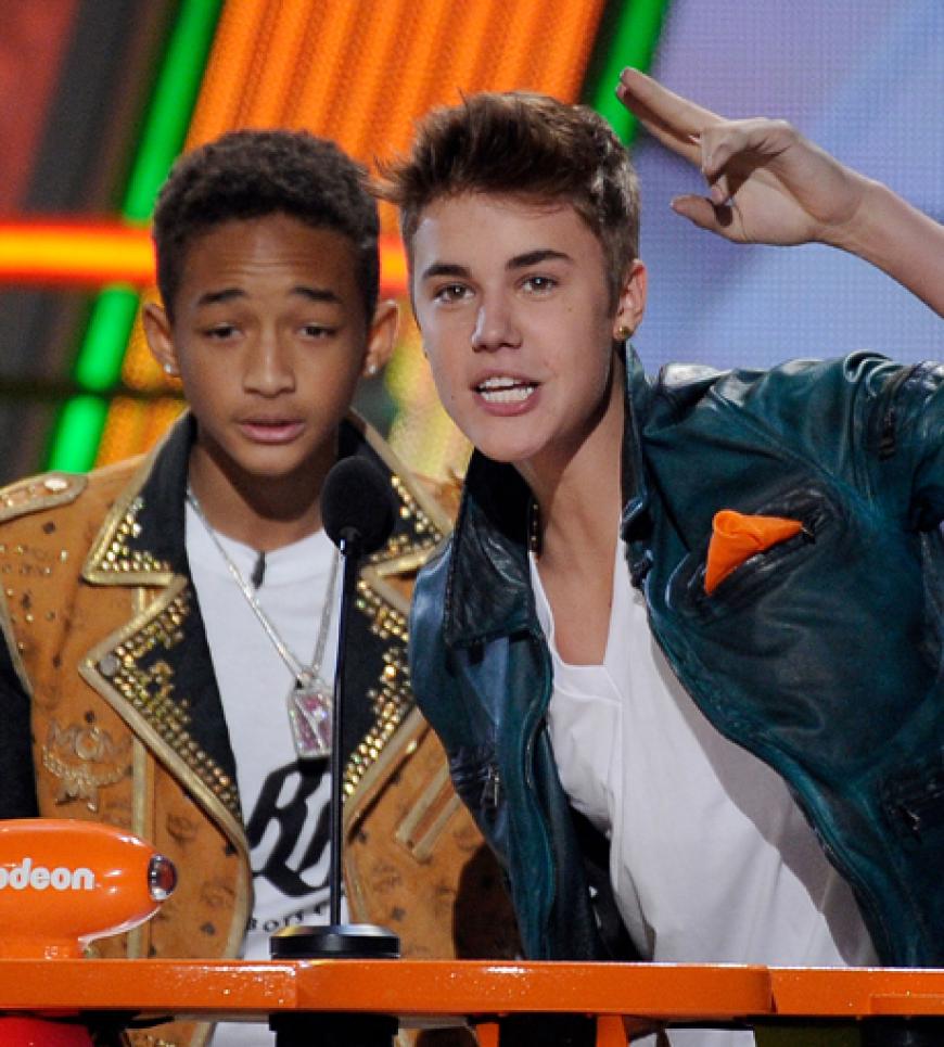 Jaden Smith und Justin Bieber auf der Bühne