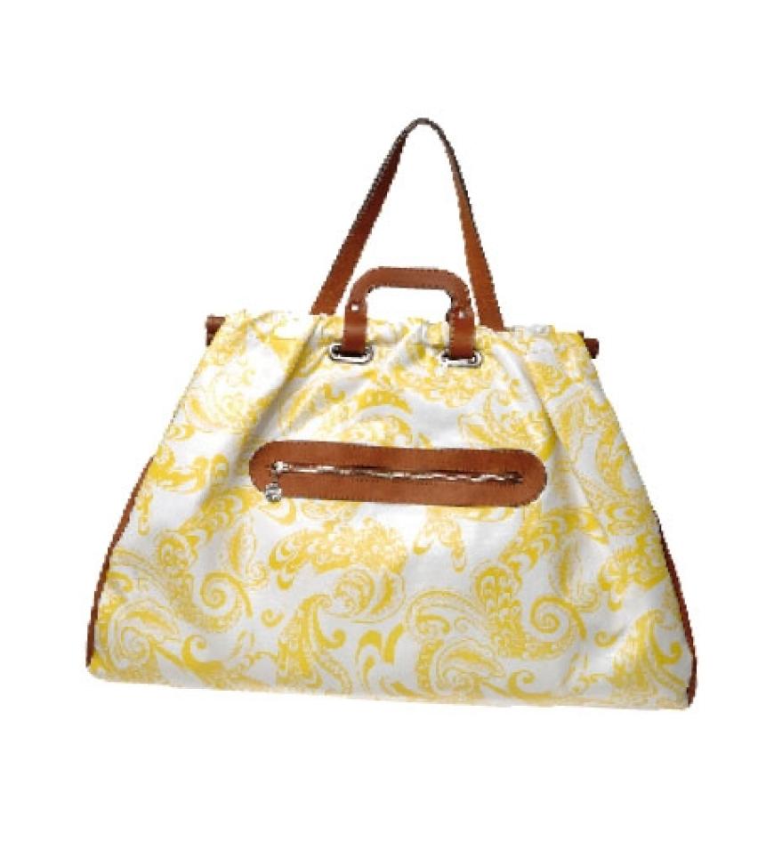 Große Bag mit Blumendruck
und Lederriemen von Miss Sixty,
ca. 190 Euro