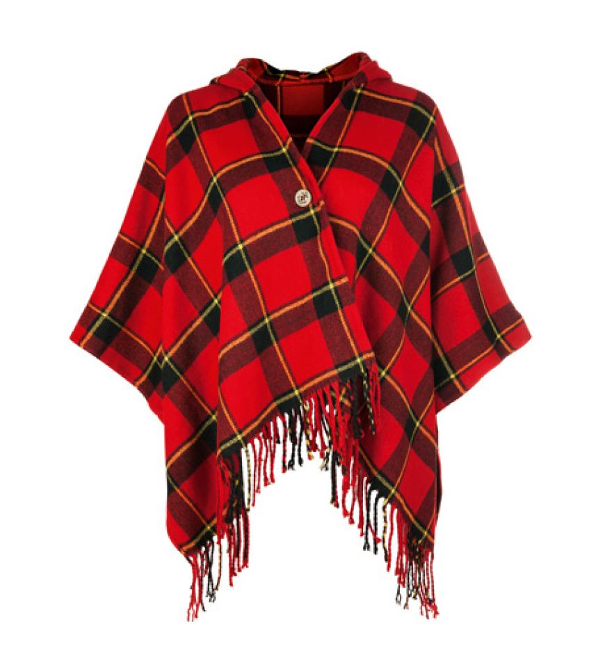 Das Cape von Brigitte von Boch ist das perfekte Finish für jeden Look. Cape, ca. 50 Euro