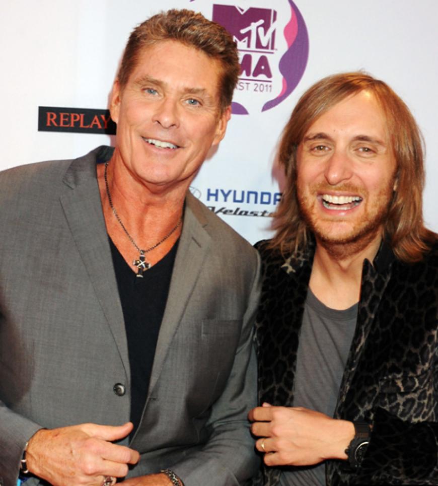 Gute Kumpels David Hasselhoff mit David Guetta