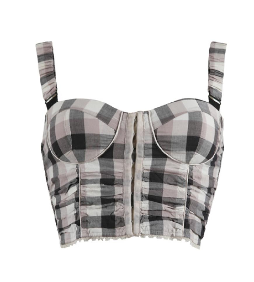 Kariertes Bustier von Guess Jeans, ca. 90 Euro