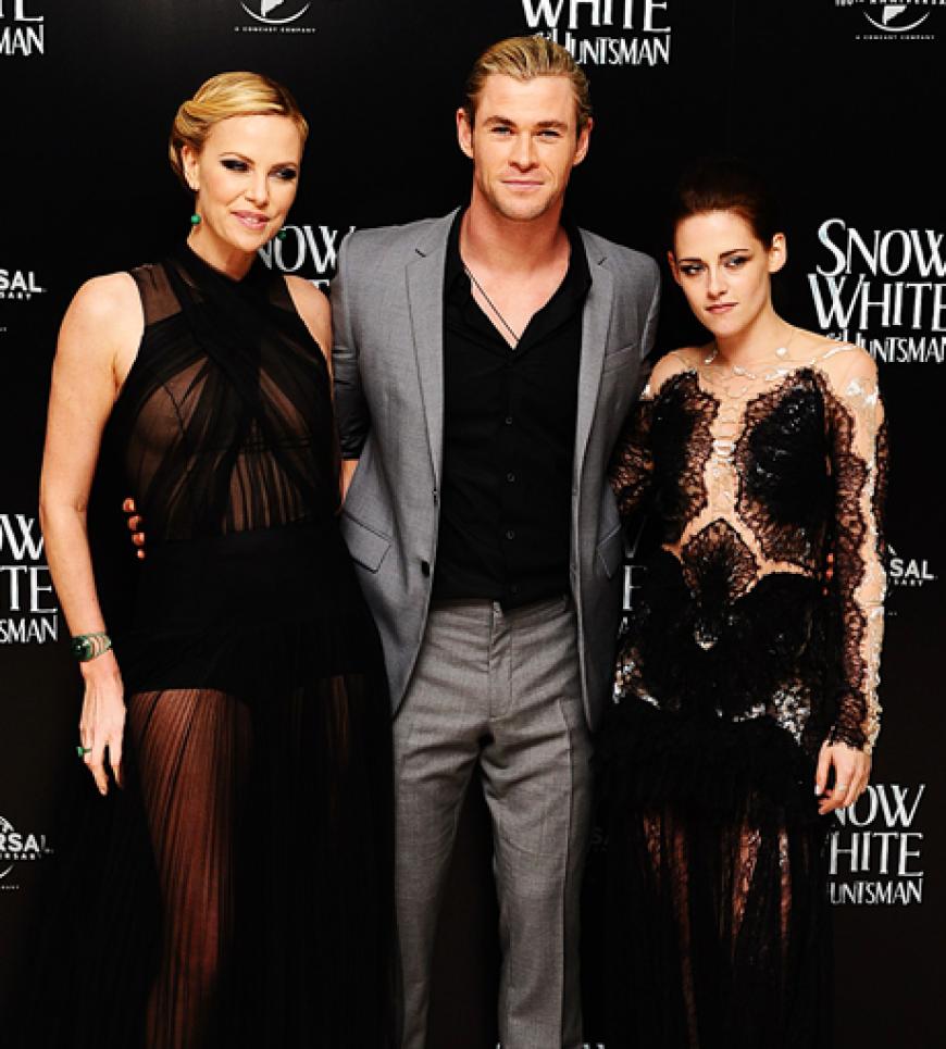 Charlize Theron, Chris Hemsworth und Kristen Stewart