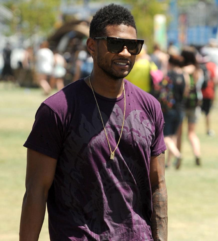 Usher zeigte sich gut gelaunt auf dem Festival-Gelände