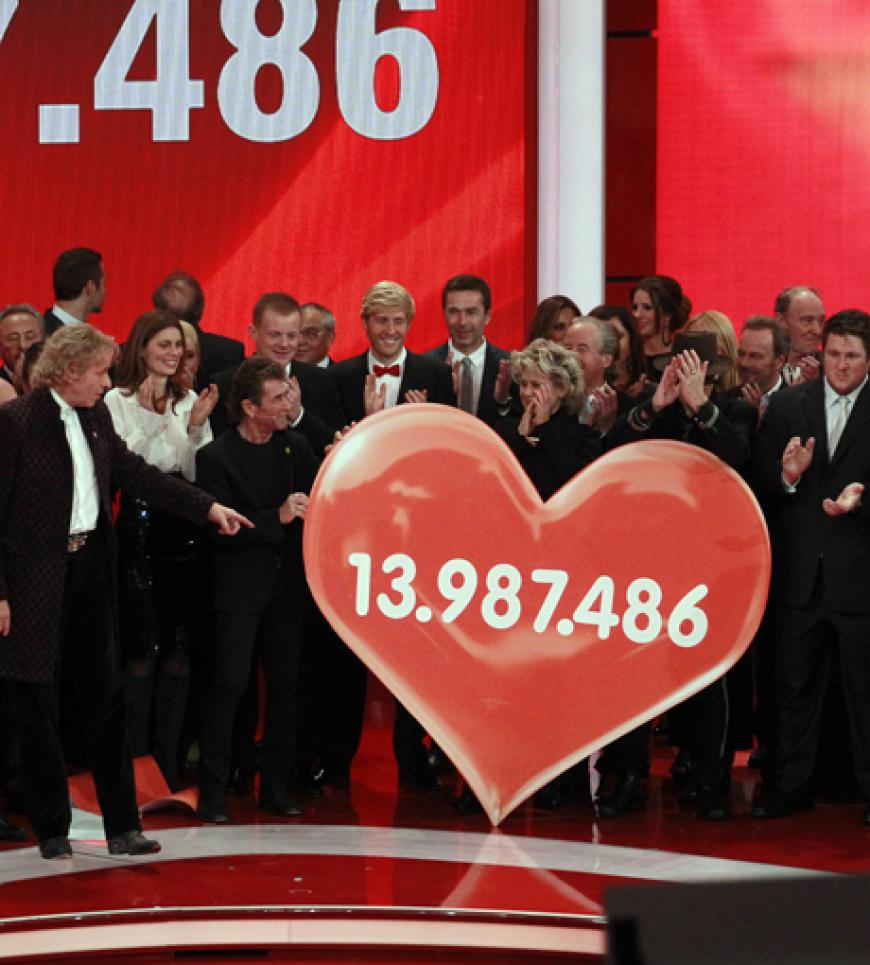 Wow! Am Ende kamen knapp 14 Millionen Euro zusammen! Ein mehr als erfolgreicher Abend - ganz im Zeichen hilfsbedürftiger Kinder dieser Welt
