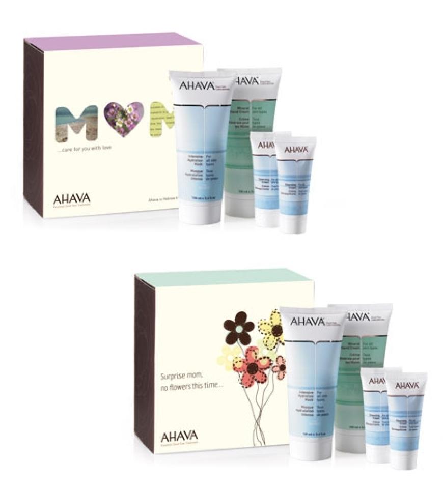 Liebe schenken mit dem AHAVA Muttertags-Set. Zwei Geschenkboxen stehen zur Wahl: