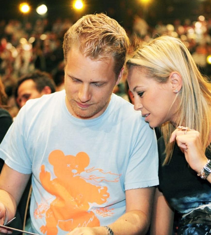 Beide sind große Boxfans: Sandy Meyer-Wölden und Olli Pocher