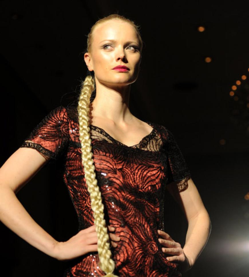 Franziska Knuppe bei der Show von Sava Nald
