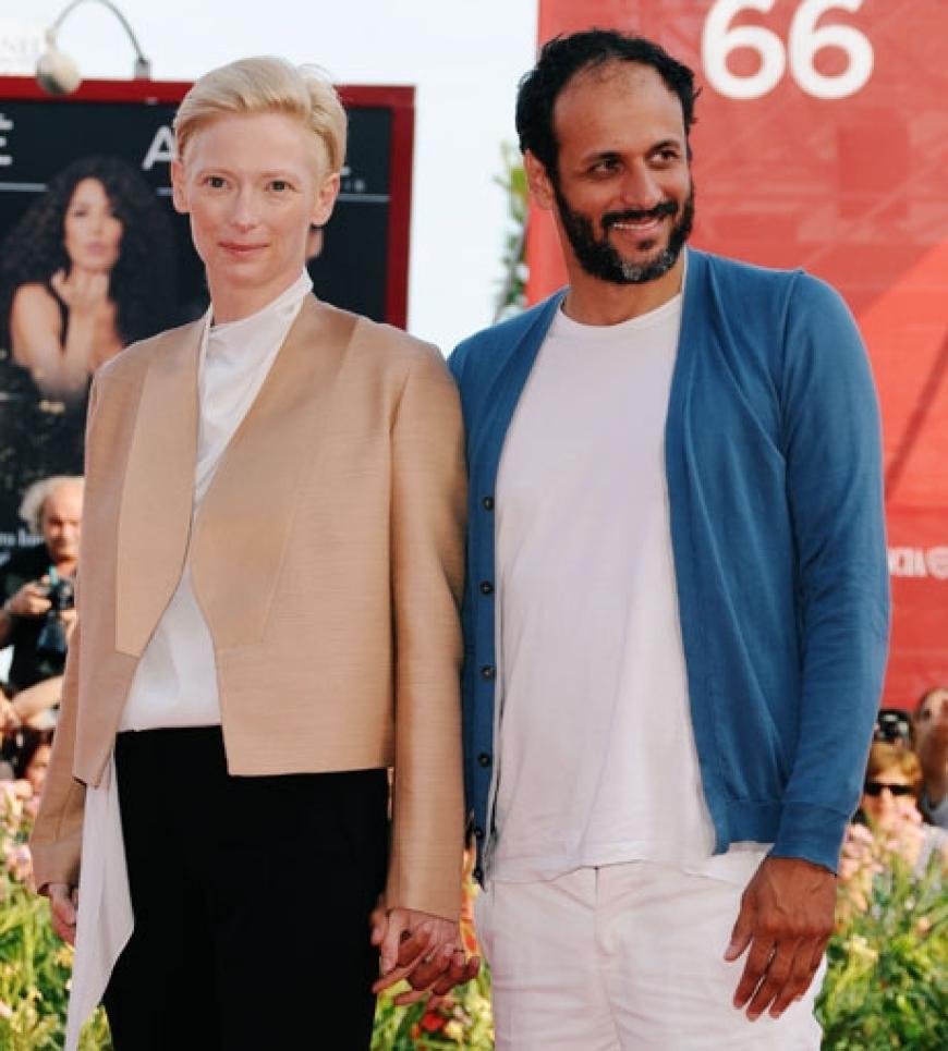 Tilda Swinton und der italienische Regisseur Luca Guadagnino