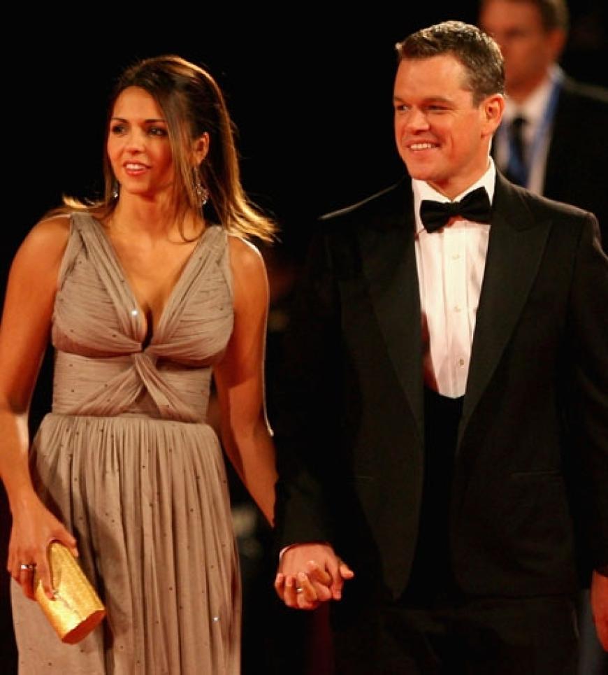 Hollywood-Star Matt Damon kam mit seiner schönen Frau Luciana Bozan Barroso nach Venedig