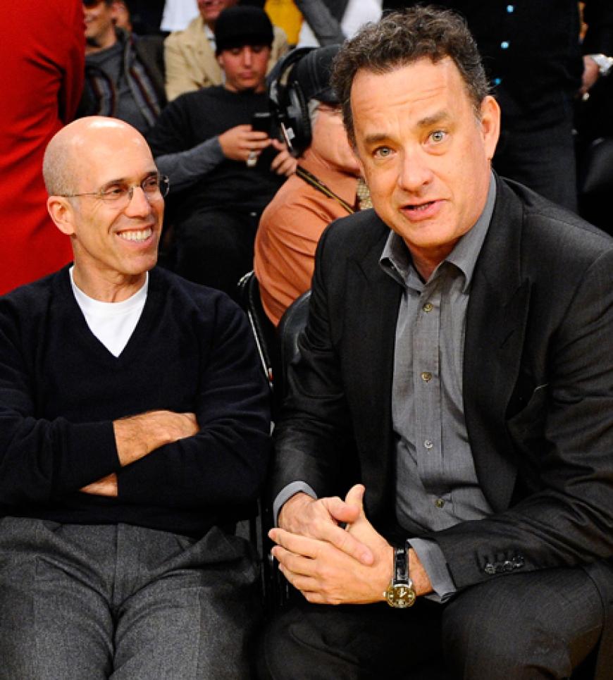 Ebenfalls gesichtet: Filmproduzent Jeffrey Katzenberg mit Tom Hanks