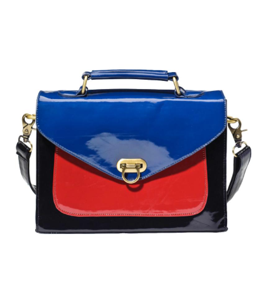 Mini-College-Bag aus farbigem Lack, ca. l25 Euro