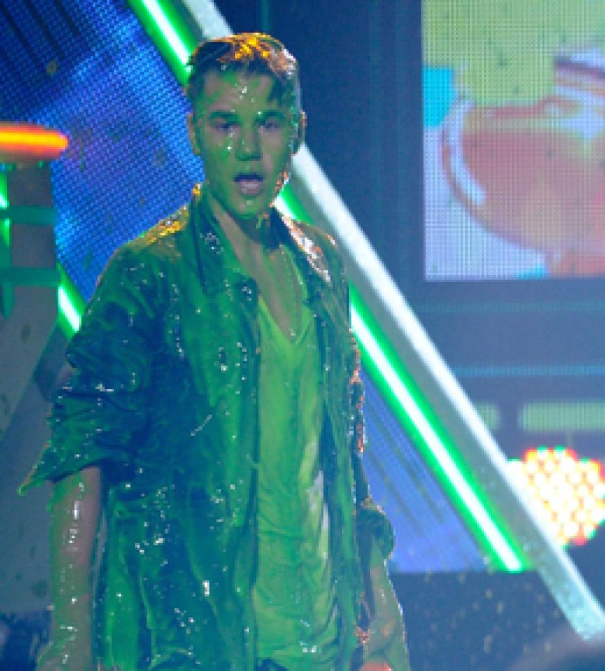Zuerst ist Justin Bieber etwas erschrocken ...