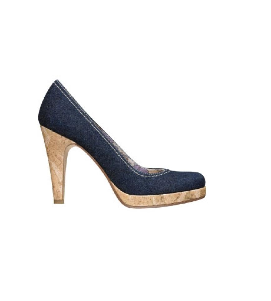Pumps mit Plateausohle in Holzoptik von Tamaris, ca. 35 Euro