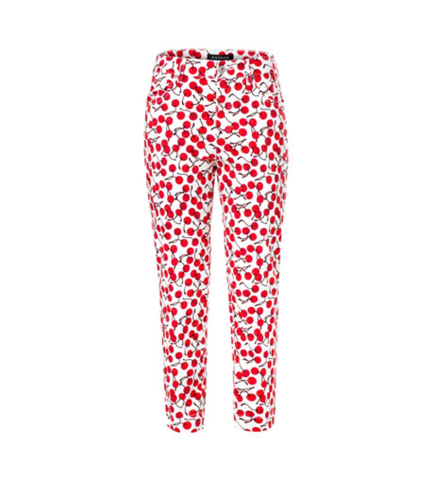 So schmeckt der Sommer: Hose mit Kirsch-Allover-Print von Rosner, ca. 120 Euro