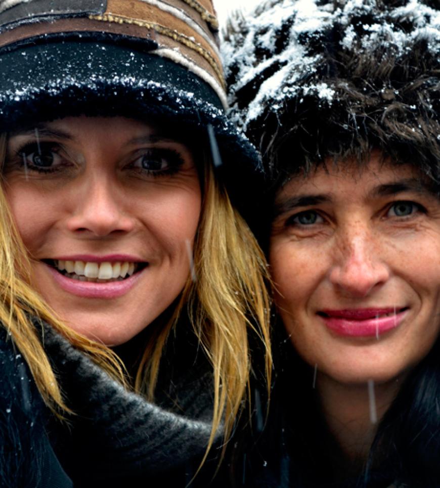 Heidi und eine Journalistin vom Set