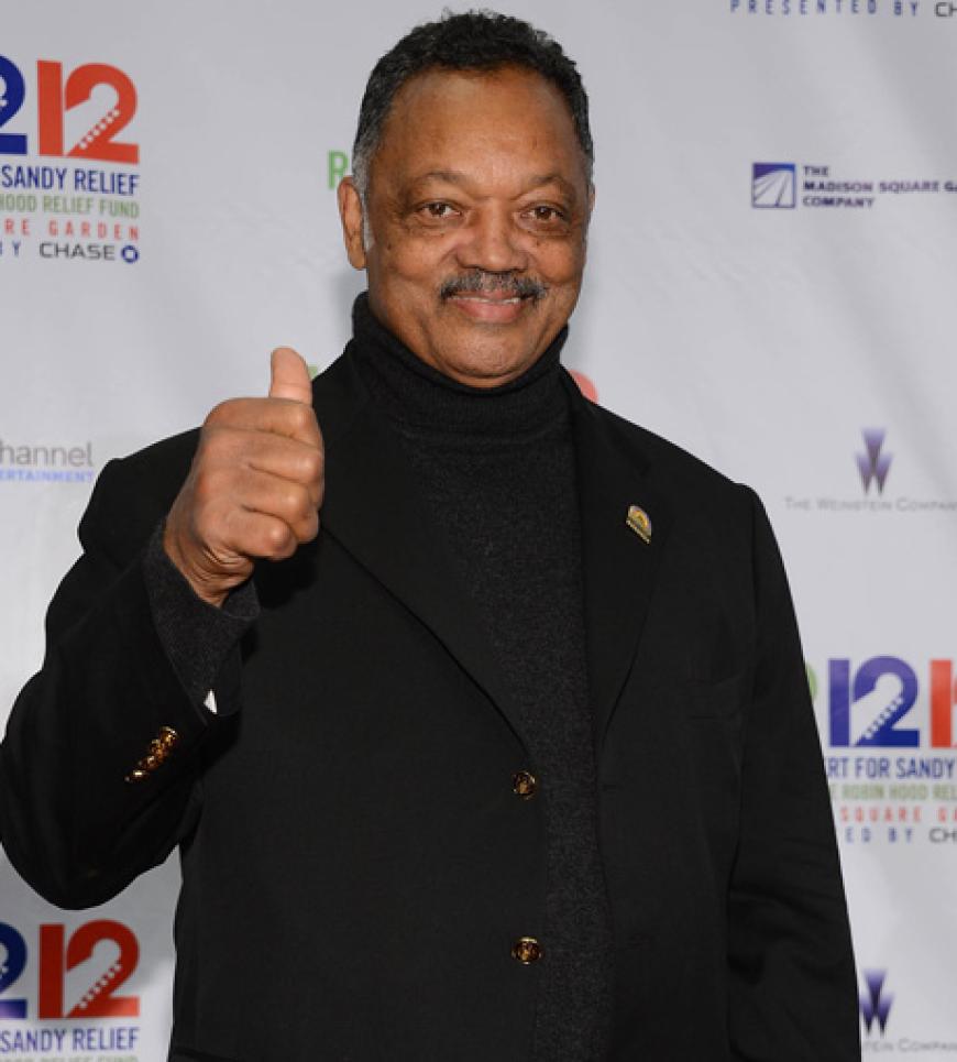 Daumen hoch: der amerikanische Bürgerrechtler und Baptistenpastor Jesse Jackson freute sich über die riesige Anteilnahme