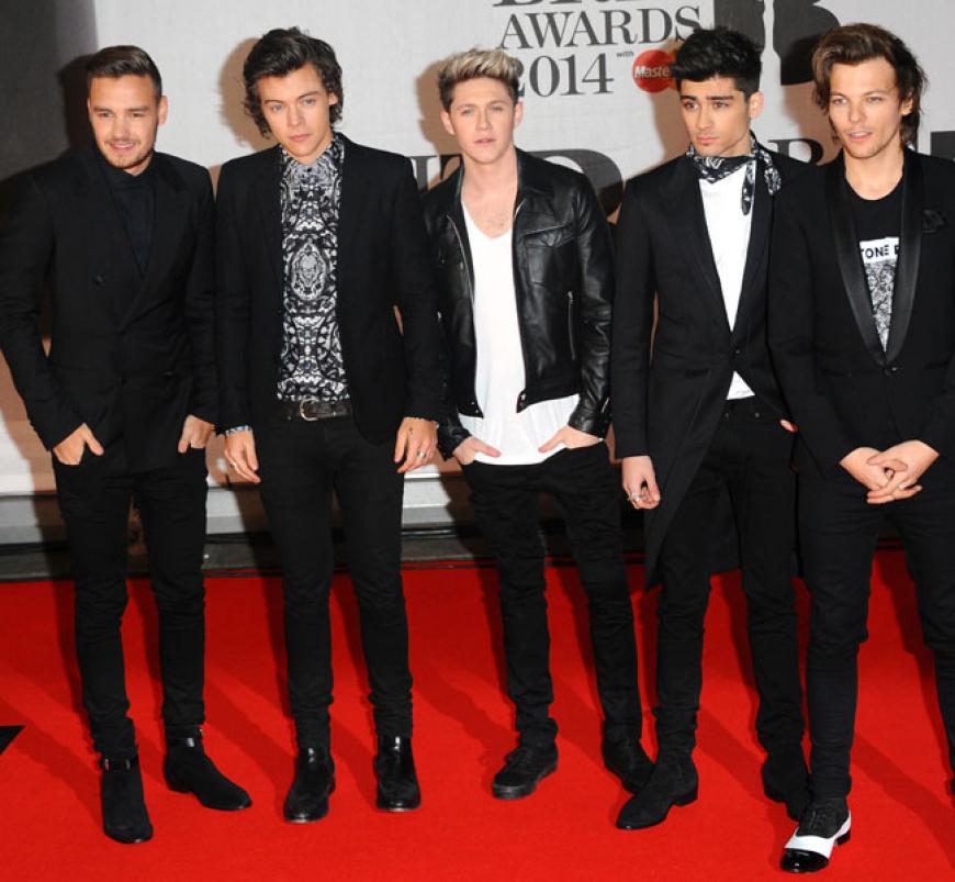 Für das Foto gings dann auch ohne Stütze: Liam Payne, Harry Styles, Niall Horan, Zayn Malik und Louis Tomlinson von One Direction sorgten für den größten Kreischalarm