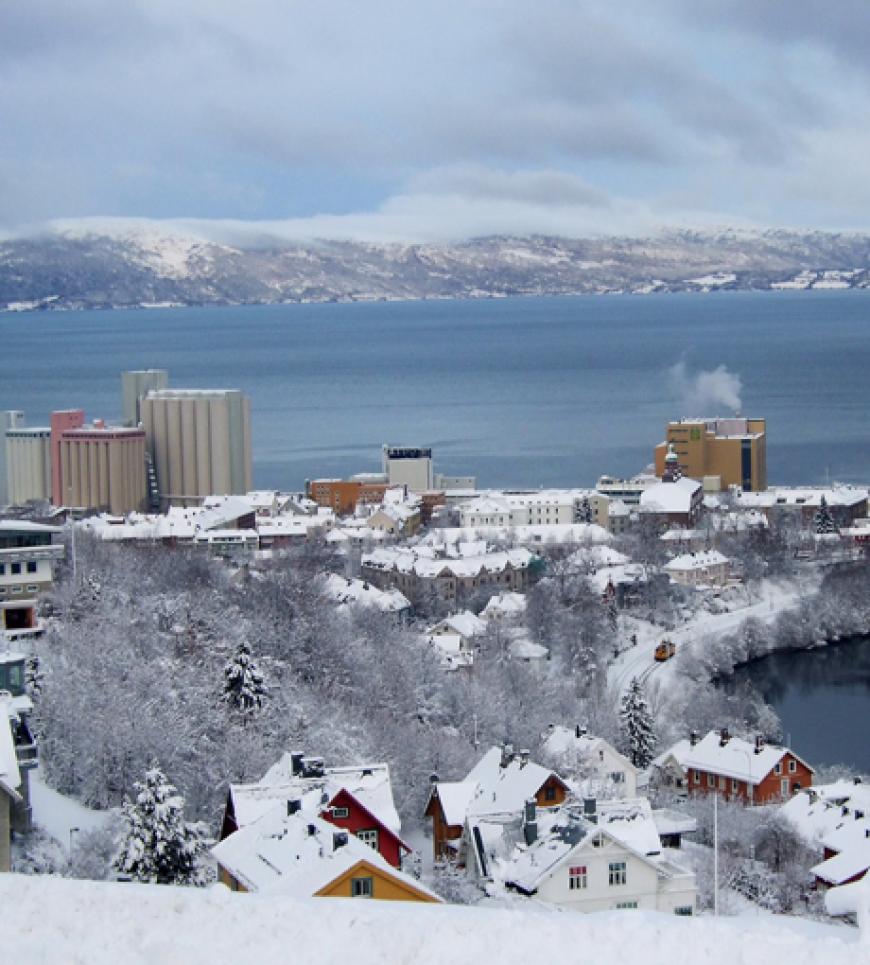 Blick auf den Fjord in Trondheim