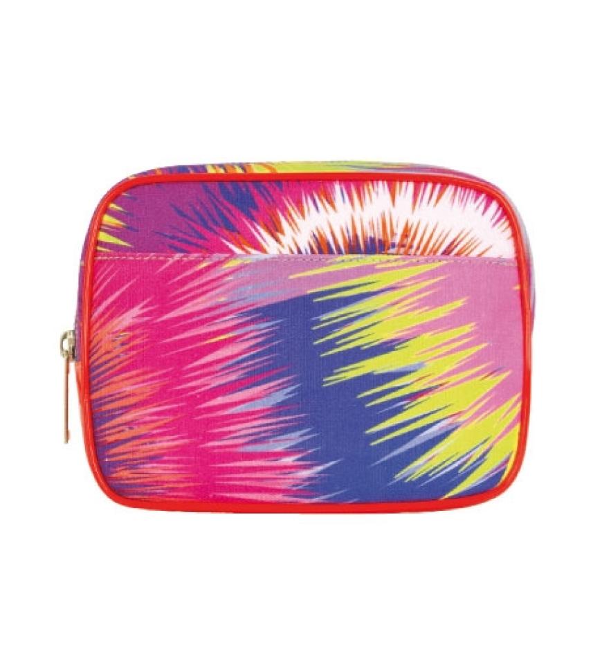 Kosmetiktasche mit Neon-Print von Matthew Williamson über net-a-porter.com, ca. 155 Euro