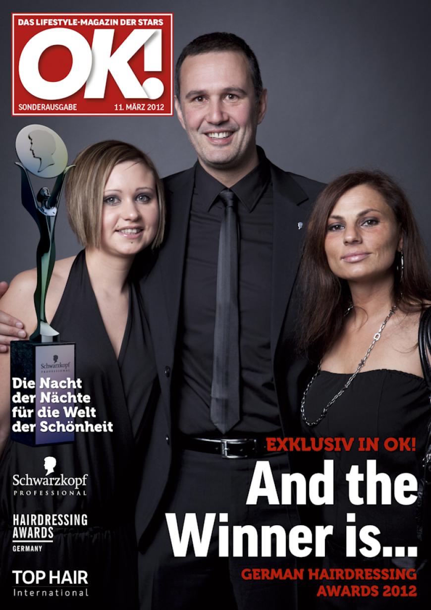 Einmal im Leben das Cover der OK! zieren! Für die Gäste des „German Hairdressing Award 2012“ wurde dieses Traum Wirklichkeit. Jeder Gast des Gala-Abends konnte an einem persönlichen OK! Fotoshooting teilnehmen - und die tollen Ergebnisse sehen Sie hier! Viel Spaß beim Durchklicken!