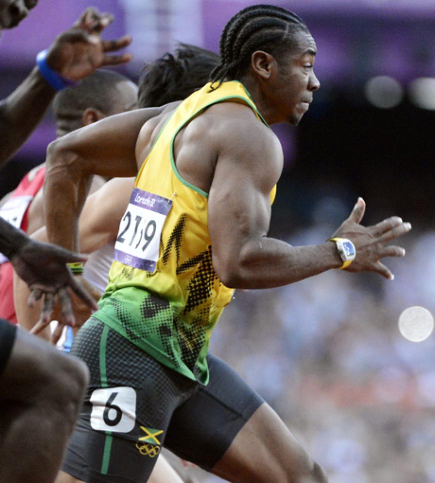 Jamaikaner Yohan Blake zieht beim 100 m-Lauf an fast allen vorbei und gewinnt Silber